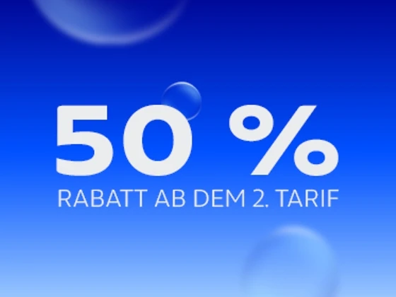  50 % Rabatt

